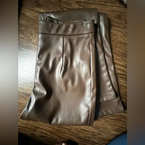 Princess Polly  Viviene Brown High Waisted Leather Pant