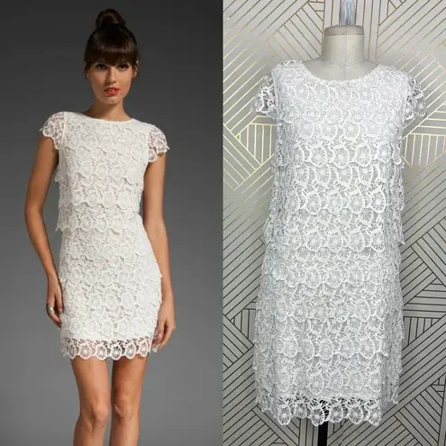 See By Chloe Tiered Lace Crochet Dress Ivory White Size 8