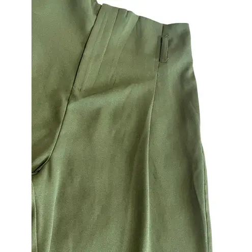 Know One Cares Pleated Dress Pants Womens Size S 28 x 25 Green Ankle Belt Loops