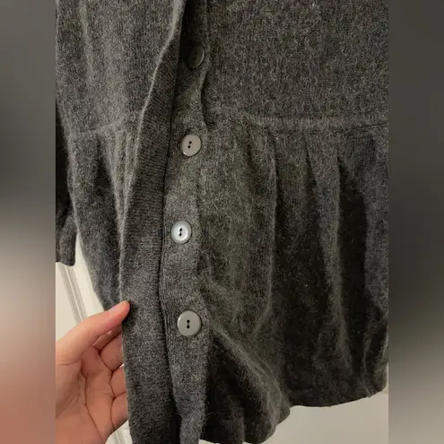 BCBGMAXAZRIA Wool Angora ButtonFront Peplum Cardigan Quiet Luxury Classic Chic M