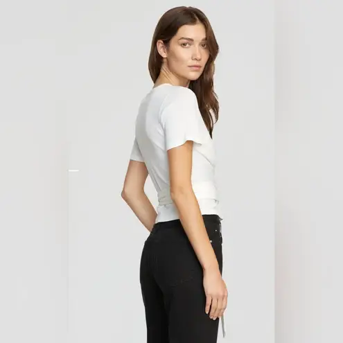 Modern Citizen COPY - - Jude Cropped Tie-Front Top in White - Small | NWOT