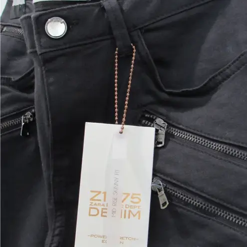 ZARA Mid Rise Power Strech Zipper Skinny Jeans Size (8)