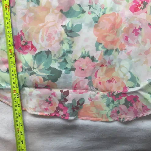 Sézane NWT PIERRO SHIRT Romantic flowers PINK GREEN COTTON SZ 34 US2 bust36