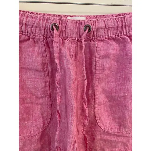 C&C California Drawstring Linen Pull On Sweat Shorts Pink Women's Size Medium - Image 3