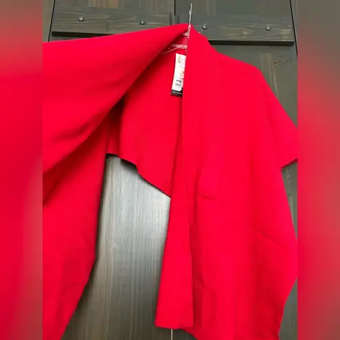 Katie Knit Solid Keyhole Wrap one size Red