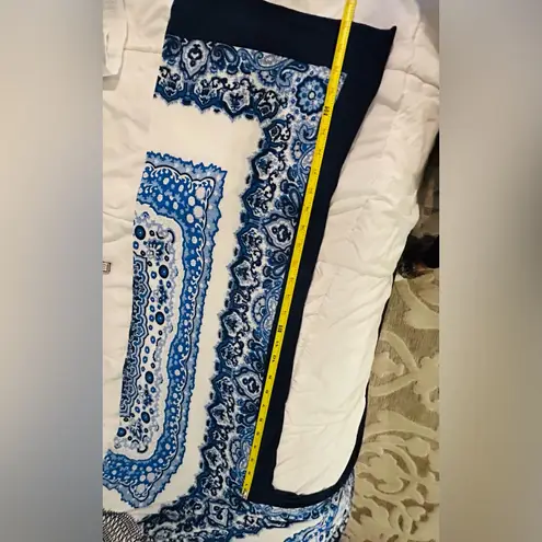 Bohemian wide leg pants Blue & white resort wear women large