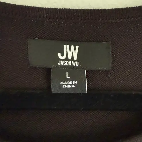 Jason Wu Ribbed Black Skater Sweater Dress in Black Sequin Cuffs Large NYE LBD