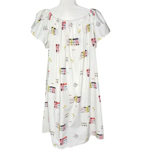 The Tiny Tassel Rainbow Row Dress Size XXL 2X Artsy 100% Cotton Flutter Sleeve