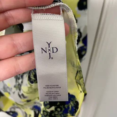 NYDJ NWOT women’s black yellow white floral relaxed loose fit button blouse S