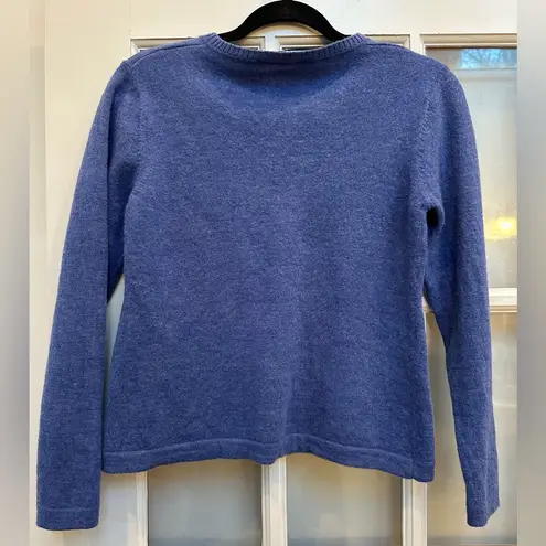 Stile Di Vita 100% Angora Wool Elegant Indigo Crew Neck Pullover Sweater Size XL Blue