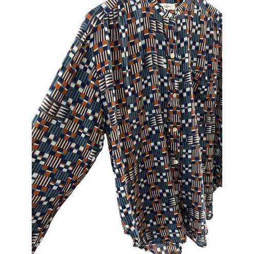Isabel Marant Etolie Nahla Printed Blouse Multicolor Size 34 (US Size 10) Blue