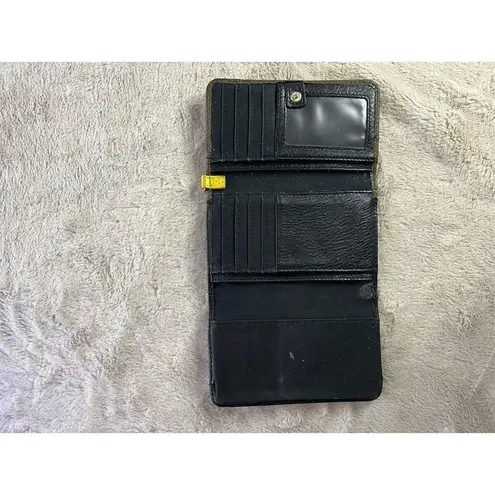 Fossil  Unisex Slim Fold Leather Wallet Black & Green with Zipper - Image 6