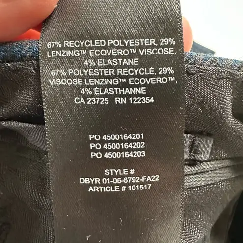 Babaton Navy Plaid Dress Pants High-Waisted Wide-Leg