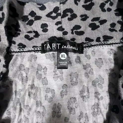 Tart Intimates Womens XL Gray Animal Print Open Front High Low Cardigan Sweater - Image 5