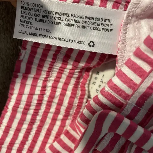 A New Day  Short Womens Sz Small High Rise Striped Hot Pink Belted Preppy Barbie thumbnail 4