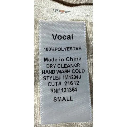 Vocal Jacket Size Small Tan Flared Sleeve Open Front Ruffle Suede Lace Up Back