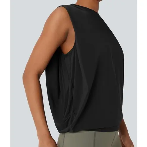 Halara Round Neck Ruched Cool Touch Yoga Tank Top-UPF50+ Size XL