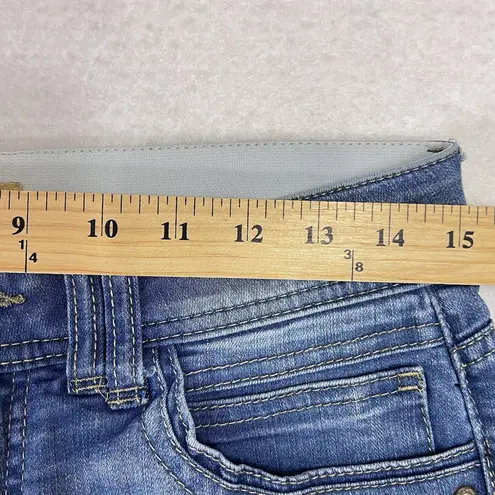 Democracy Jeans Skinny Blue Womens Denim Mid Wash "Ab"solution Elastic Waist 8