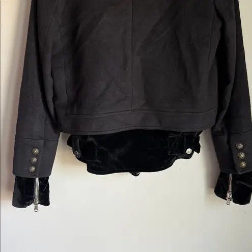 Veronica Beard Yara Velvet Hem Pea Coat 0