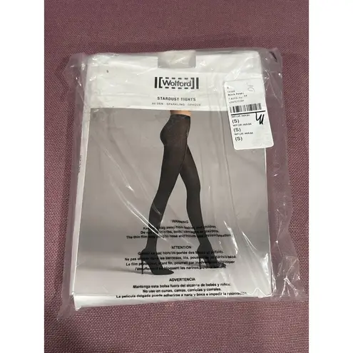 Wolford Stardust Tights in Black Pewter Small New Womens Glitter Nylons