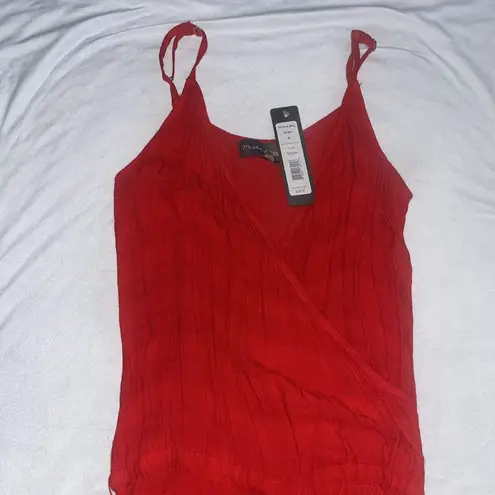 Michael Stars NWT Red Wide Leg Jumpsuit S Small Belted Wrap Front Cropped $228