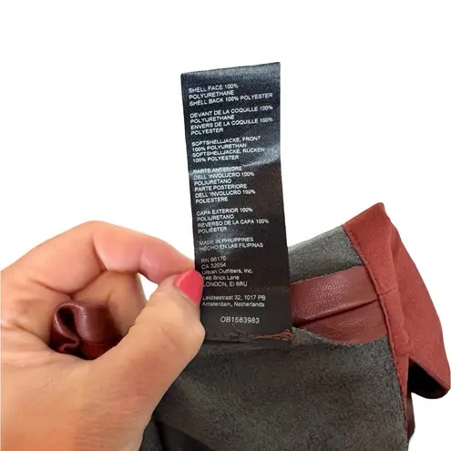 Anthropologie  The Somerset Tiered Maxi Skirt: Faux Leather Edition Wine Bordeaux