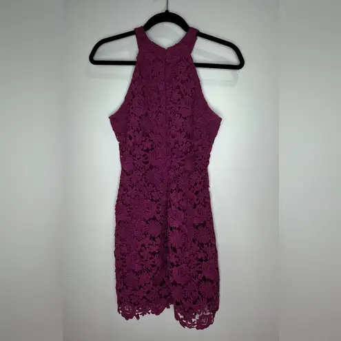 Lulus Vibrant Magenta Lace Dress Purple
