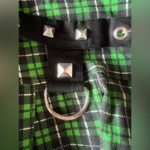 Tripp NYC Mini Plaid Skirt Vintage XL Chains Stretch Punk School Girl Halloween