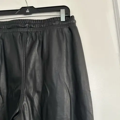 Calvin Klein Jeans Calvin Klein Sz: L Black Faux Leather Pants. Pull On. Flat Front. Patch pockets