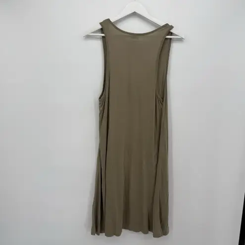 Lascana Sleeveless Mini Tank Dress Boho Size US 8 Khaki Tan Scoop Neck
