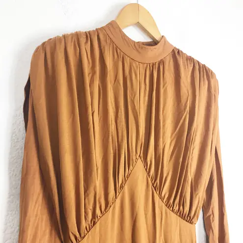 L'ACADEMIE Kemia Maxi Dress Small Brown Jersey Long Sleeve Wedding Revolve Chic