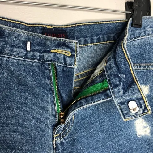 Tommy Hilfiger  Vintage 90s Y2K Denim Shorts Size 7 Distressed Cutoff Tommy Jeans - Image 4