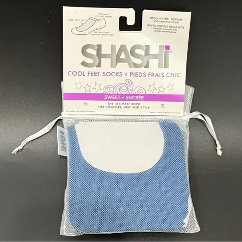 SHASHI Sweet Open Style Clean & Cool Denim Barre Pilates Yoga Full Grip Socks M Blue Size M