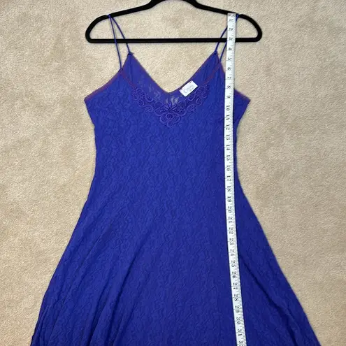 Cinema Etoile Purple Dark Fairy Lace Mid Chemise Slip Sleep Floral Nylon Medium