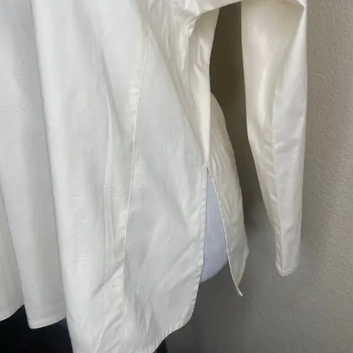 Kate Landry Cotton Beaded Floral Butttoned Long Sleeve Blouse Top Casual Sz L