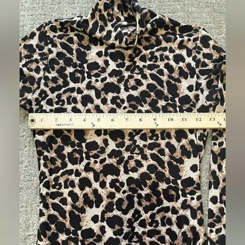 Chic Brown and Black Animal Print Bodysuit with Long Sleeves
