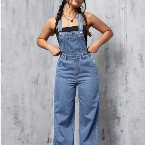 Boutique Unbranded Medium Wash Women's Casual Blue Denim Overalls Size XL