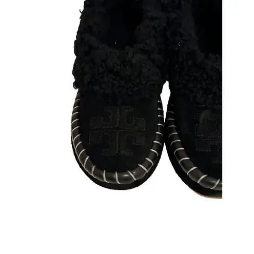 Tory Burch  Black Shearling Slipper Booties Size 6 NEW New without box