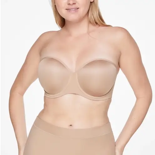 Thirdlove NWT 24/7 Classic Strapless Bra Microfiber Power Mesh Nude Size 36E