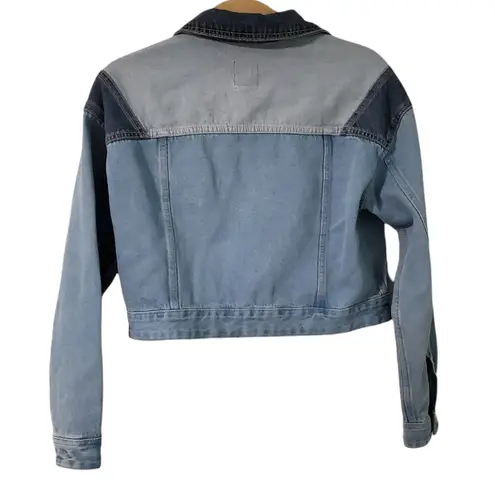 Wild Fable  Colorblock Cropped Denim Jean Jacket