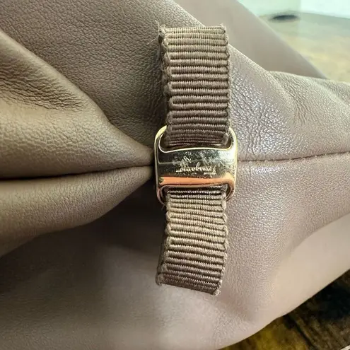 Salvatore Ferragamo Ferragamo Vara Leather Shoulder Hobo Bag Beige W/ Certificate of Authenticity
