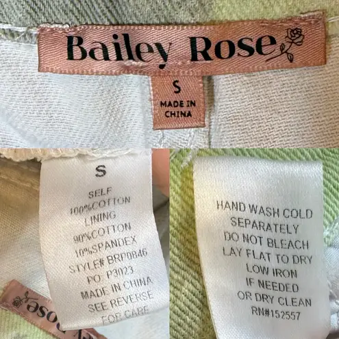 Bailey Rose High Rise Baggy Wide Leg Cotton Twill Pants Jeans Green size Small