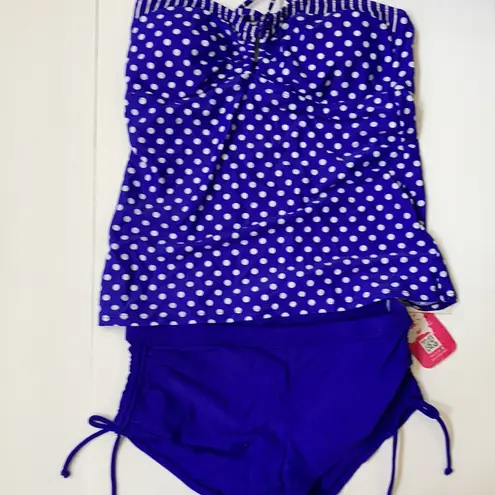 Hula Honey New Royal Blue Polka with Royal Blue Boyshorts A80
