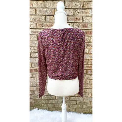 NWT AFRM Long Sleeve Floral Crop Top Size XL