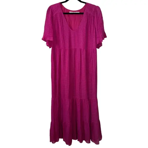 Marie Oliver Dress 100% Silk Vanessa Maxi Fuchsia Size XL
