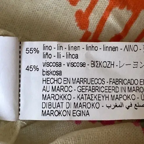 ZARA  Pareo Linen Blend Front Knot Wrap Look High Waisted Midi Skirt M Multicolor - Image 12