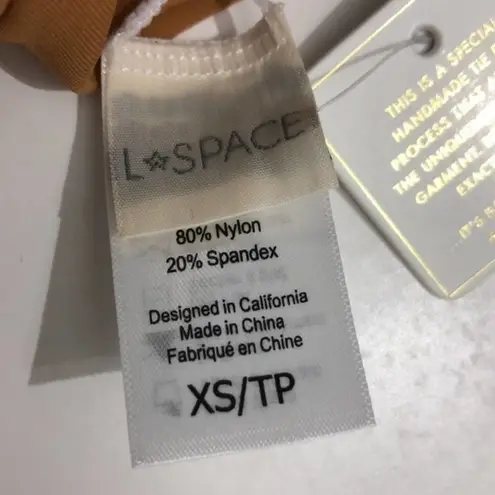 l*space L* Lizzie Stripe Tie Dye Bikini Top XS NWT