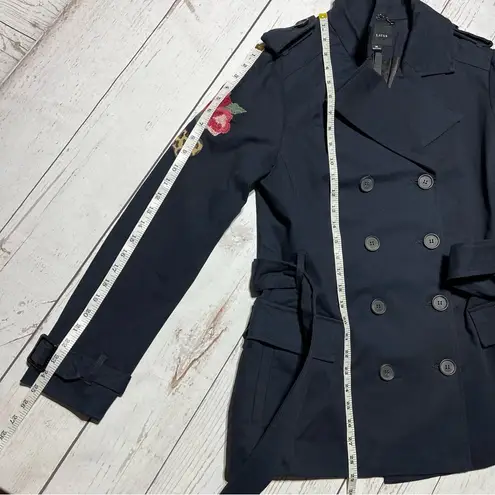 THIRD LAYER Floral Embroidered Trench Coat Size M Size M