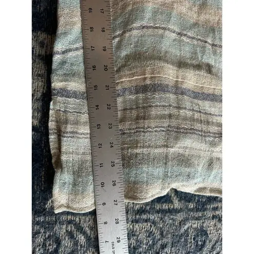 Soft Surroundings Tunic Top Stripe Green Cotton Pullover Size Large Beach Resort