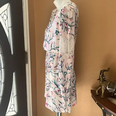 EXPRESS  light pink floral long sleeve dress